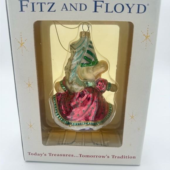 VTG Fitz and Floyd Christmas Court Bear Ornament Glass Holiday - Picture 2 of 8